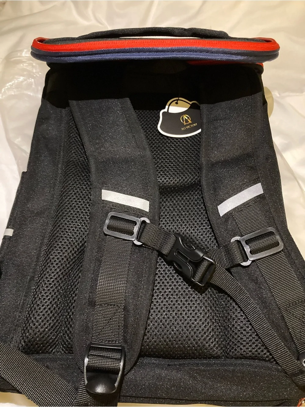 Punbeir Kids Black & Red Backpack with Astronaut Patch